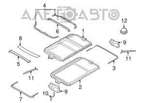 Панорама в сборе BMW X5 F15 14-18 шторка серая GRAU