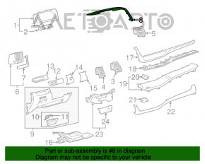 Capacul panoului frontal Toyota Highlander 14-19 rosu inchis.