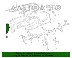 Capacul torpedoului lateral stânga Toyota Highlander 14-19 bej