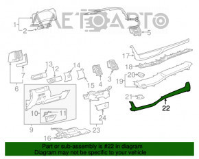 Capacul panoului frontal Toyota Highlander 14-19 bej