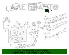 Deflectorul de aer cu capac frontal dreapta pentru conducta de aer Toyota Highlander 14-19