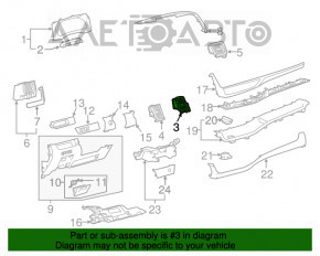 Deflectorul de aer cu capac frontal central dreapta pentru conducta de aer Toyota Highlander 14-19