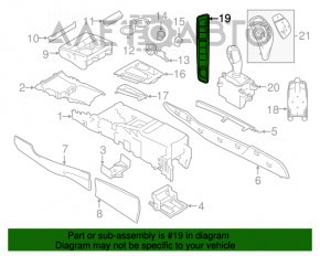 Blocul de butoane al consolei centrale BMW X5 F15 14-18 pentru senzori de parcare și camerele de 360 de grade