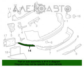 Reflectorul spate stânga al bara de protecție din spate pentru BMW X5 F15 14-18 are prinderea ruptă.