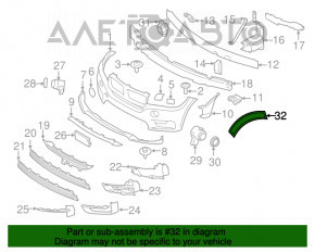 Reflectorul de pe bara de protecție față stânga BMW X5 F15 14-18, nou, original