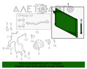 Radiatorul condensatorului de aer condiționat pentru BMW X5 F15 14-18 4.4T