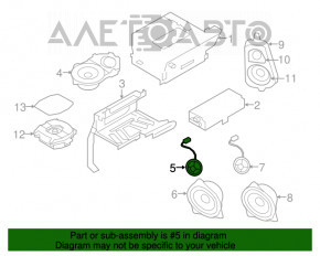 Difuzorul tweeter al ușii din spate dreapta pentru BMW X5 F15 14-18 Bang and Olufsen