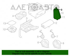 Difuzorul din spatele barei dreapta BMW X5 F15 14-18 cu tweeter Bang and Olufsen