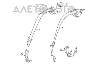 Catarama centurii de siguranță spate stânga pentru BMW 5 G30 17-23, neagră