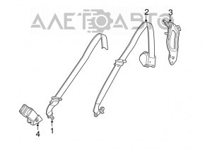 Ремень безопасности 3 ряд правый BMW X5 F15 14-18 черный SCHWARZ