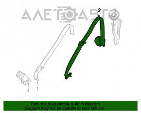 Centura de siguranță a rândului 3 stânga BMW X5 F15 14-18 bej OYSTER