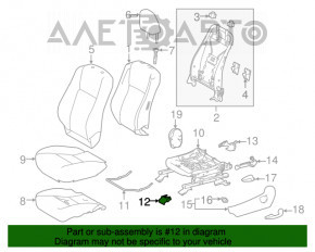 Capacul scaunului pasagerului din fata dreapta al Toyota Highlander 14-19 s-a decolorat.