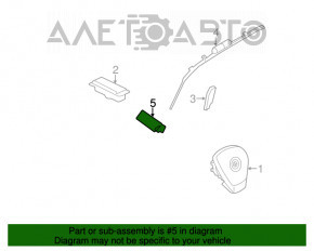 Airbag-ul de genunchi pentru pasagerul din dreapta al BMW X5 F15 14-18, negru.