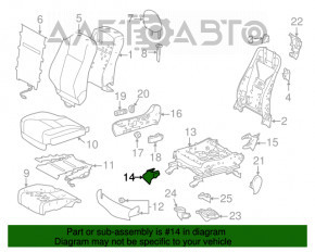 Capacul scaunului pasagerului din spate dreapta Toyota Highlander 14-19 s-a decolorat.