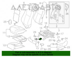 Capacul suportului scaunului șoferului din spate dreapta Toyota Highlander 14-19