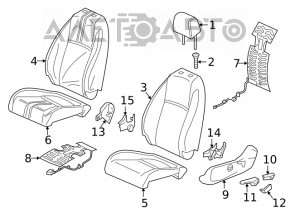 Водительское сидение Honda Civic X FC 19-21 4d без airbag, механич, тряпка серое, под химчистку, ржавчина