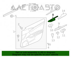 Maneta de control a geamului electric din față dreapta pentru Honda Civic X FC 16-21 4d, neagră