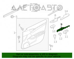 Panoul de control al geamului electric din față stânga pentru Honda Civic X FC 16-21 4d, negru.