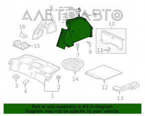 Capacul arcului drept Honda Civic X FC 19-21 4d negru