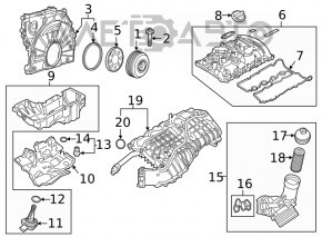 Шкив коленвала BMW 5 G30 18- 530e hybrid