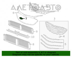 Grila radiatorului Chevrolet Malibu 19- neagră