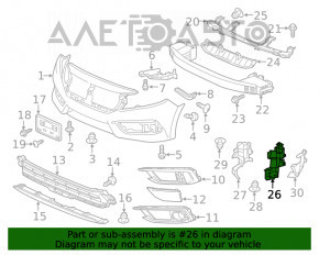 Deflectorul de bara fata stanga pentru Honda Civic X FC 19-21 2.0 este disponibil