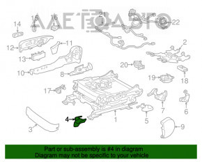 Capacul scaunului pasagerului din față dreapta pentru Lexus ES300h ES350 13-18, negru, zgârieturi.