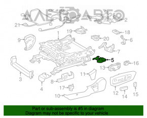 Capacul suportului scaunului șoferului din spate dreapta pentru Lexus ES300h ES350 13-18, negru, plastic îmbătrânit