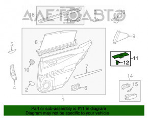 Maneta de control a geamului electric din spatele stâng al unui Lexus ES300h ES350 13-18, negru