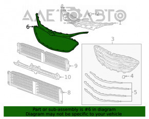 Обрамление решетка радиатора grill Chevrolet Malibu 19- хром, без радара