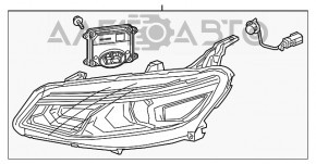 Фара передняя левая в сборе Chevrolet Malibu 19- LED