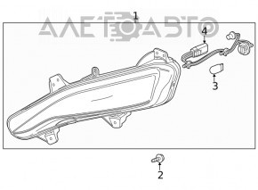 Поворотник правый Chevrolet Malibu 19- без DRL