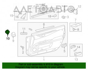 Butonul de blocare centrală a ușii din fața dreapta a Lexus ES300h ES350 13-18