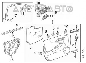 Cadru ușă interioară față stânga Chevrolet Malibu 16- negru