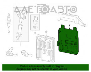 Corpul blocului ECU al calculatorului motorului Chevrolet Malibu 18-1.5T partea de jos