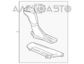 Ручка КПП Chevrolet Malibu 16-20 кожа черная