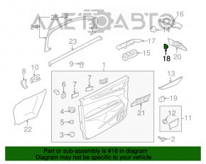 Butonul de blocare centrală din fața dreapta Lincoln MKC 15-