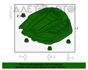 Накладка двигателя Audi A6 C7 16-18 рест 2.0