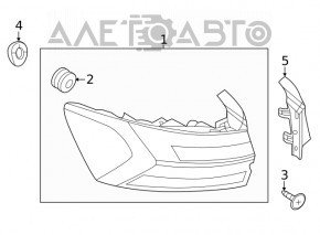 Capacul farului exterior, aripa dreapta VW Jetta 19-