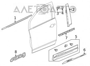 Накладка двери нижняя передняя правая GMC Terrain 18- царапины, оторвано крепление