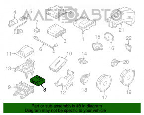 Blocul amplificatorului radio Audi A6 C7 12-18 bose, bang & olufsen