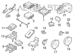 Blocul amplificatorului radio Audi A6 C7 12-18 bose, bang & olufsen