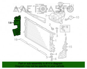 Deflectorul radiatorului dreapta Audi A6 C7 16-18 restilizat 2.0 are prinderea ruptă