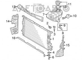 Deflectorul radiatorului dreapta Audi A6 C7 16-18 restilizat 2.0 are prinderea ruptă