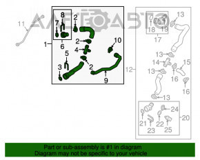 Furtunul de răcire superior pentru Audi A6 C7 16-18 restilizat 2.0