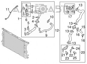 Furtunul de răcire superior pentru Audi A6 C7 16-18 restilizat 2.0