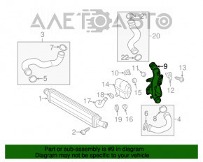 Furtunul intercoolerului stânga mijlocie pentru Audi A6 C7 12-18 2.0, nou, original OEM.