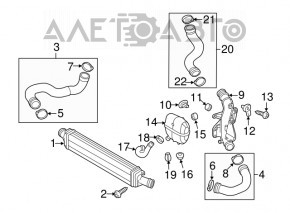 Furtunul intercoolerului stânga mijlocie pentru Audi A6 C7 12-18 2.0, nou, original OEM