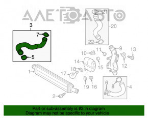 Furtunul intercoolerului dreapta jos pentru Audi A6 C7 12-15 pre-restilizare 2.0