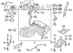 Buşon rezervor Audi A6 C7 12-18 nou original OEM